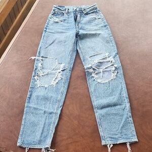 American Eagle Outfitters Ripped Light Blue Women's Jeans